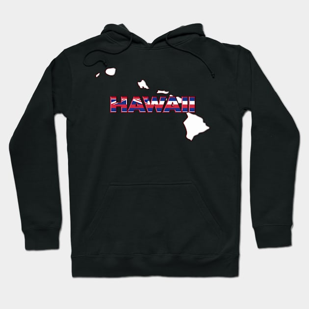 Hawaii Colored State Letters Hoodie by m2inspiration